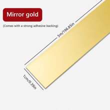 5m Tira decorativa autoadhesiva de acero inoxidable con espejo dorado