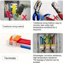 10pcs Universal Compact Wire Connectors, Splice Electrical Wire Terminals, Household Connector