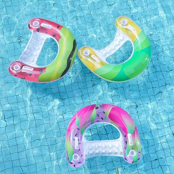 1pc Fruit Design U-Shaped Inflatable Lounge Chair, Pool Floating Armrest Seat, Water Sofa Hammock Adult Swimming Ring Float, Suitable For Water Leisure Activities