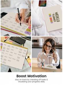 1 Pc Habit Trakcer Planner Notebook Undated 12 Months Daily Weekly Monthly Habit Tracker Journal Boost Work Productivity Health Management Skill Development And Personalized Experience, Office Use Gifts Back To School Supplies
