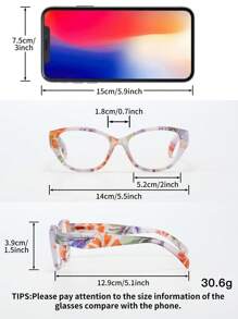 LiMiaoMiao 1 Stück ovale Vintage-Stil Lesebrille für Frauen, klare transparente blaue Licht blockierende Computer-Vergrößerungsbrille +1,0 bis +4,0 Dioptrien