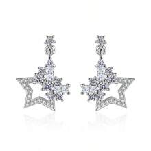 Orecchini in argento sterling 925, orecchini a perno con stella in zirconia cubica alla moda, delicati per uso quotidiano, regalo di compleanno