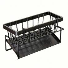 1pcs Effective Draining Kitchen Sponge Shelf, Soap Holder, Stainless Steel Material Is More Sturdy, Slope Design Is Free From Water Accumulation, Towel Independent Rack Effective Anti-Mold, Kitchen Storage