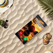 1pc Customized Basketball Themed Beach Towel, Lightweight Super Soft Microfiber, Quick-Drying And Sun-Proof, Absorbent And Soft - Modern Style - Ideal For Beach, Travel, Camping And Vacation - Best Summer Gift