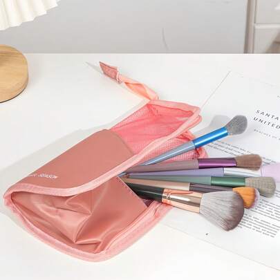 1 件大容量立式化妆刷收纳袋，化妆品收纳，女士洗漱包，旅行户外海边度假