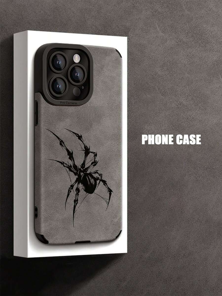 Minimalist Stylish Spider Textured Anti-Drop Phone Case - Multicolor - View 1
