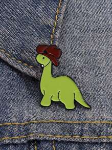 1 peça broche de esmalte fofo de dinossauro com desenho de animal broche de metal com lapela crachá acessórios para mochila joias presente