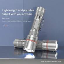 Lenovo Flashlight R2 Small Size And High Performance Optical Lens Ergonomic Design IP55 Protection Level Waterproof And Dustproof Three Light Control Modes Double Safety Protection Ultra-Long Battery Life Gray