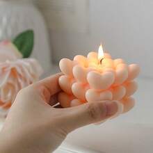 1/2pcs Handmade Cube Candle Heart-Shaped Aromatherapy Candle Gift For Him, A Romantic And Unique Father's Day Gift For His Husband, A Christmas Valentine's Day Anniversary Birthday Gift For His Husband, A Novel Scented Soy Candle Valentine Day - Multicolor - View 6