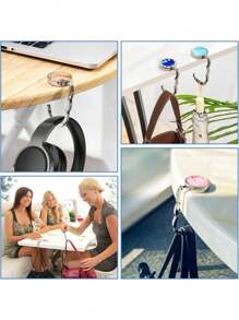 1 Stück runder Diamanten-Haken Magic Tool, tragbarer faltbarer Taschenhalter, Zubehör-Taschenhaken, Metallkorb-Halter, geeignet für den täglichen Gebrauch, Festivalfeiern, das perfekte Geschenk für gute Freunde