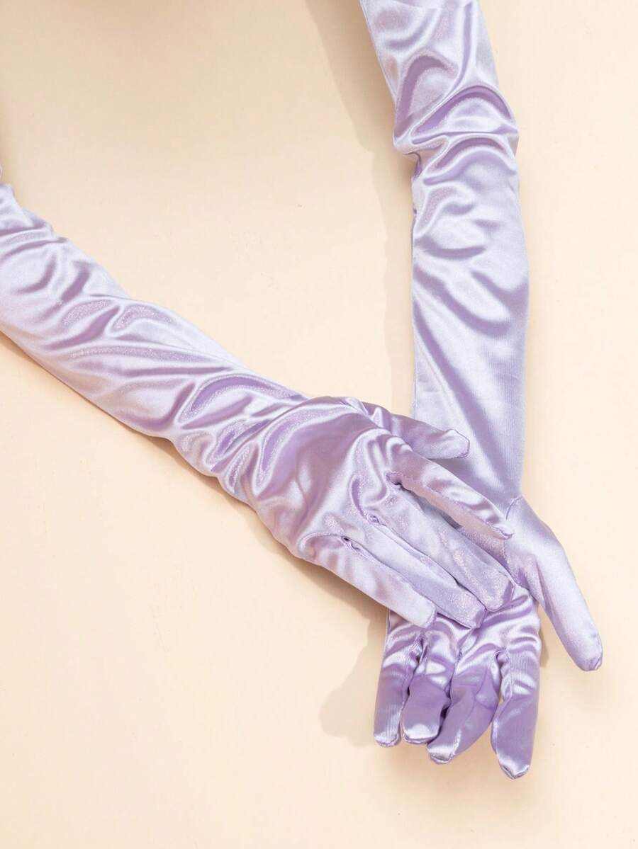 1 Pair Satin Formal Long Gloves, Suitable For Special Occasions,Travel,Festival,Party,Camping