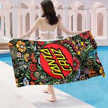 1 pezzo Telo mare con stampa mandala - Disegno tropicale vivace, in microfibra, forma rettangolare, perfetto per spiagge, piscine, campeggio e picnic, telo mare