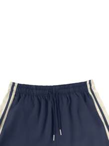 1 pieza Pantalones casuales y sueltos para hombre, pantalones de chándal para vacaciones en la playa, uso diario, deportes al aire libre, entrenamiento, correr, senderismo, ajuste suelto, moda streetwear, pantalones rectos a rayas