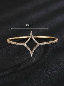 1 pulseira feminina luxuosa, minimalista e requintada, com design de estrela de quatro pontas e pequenos diamantes, adequada como presente de aniversário e feriado para esposa, família, amigos, amante, mãe, para uso diário, festa e festival