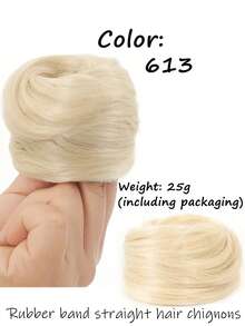 Synthetic Chignon Elastic Rubber Band Fake Hair Bun Clip In On Hair Tail Extension Updo Hair Piece Ponytail For Women - Multicolor - View 20