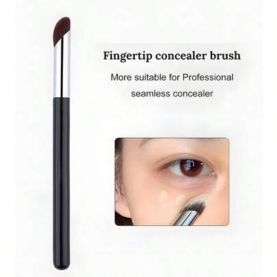 1支斜角遮瑕刷，精准指尖遮瑕化妆刷，倾斜圆头设计，方便上妆。刷毛柔软而坚韧，不伤肌肤。可作粉底刷、遮瑕刷、腮红刷、修容刷、古铜粉刷、散粉刷等使用。赠品。