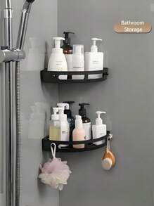 1 Stück 3-stöckiges Badregal ohne Bohren, Wandmontiertes Aufbewahrungsregal für Badezimmer, Toilette, Küche, Balkon