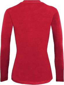 Women's Under Scrub Tee Crew Neck Long Sleeve-Shirt - 紅色 - 查看 3