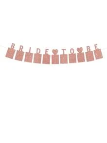 1pc Bride To Be Photo Clips, Retro Wedding Photo Hanging Flags, Wedding Decorative - Khaki - View 8