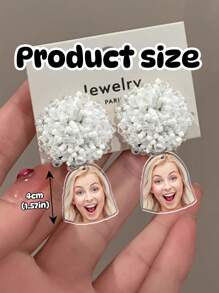 1pc Custom Face Earrings, Fiance Earring, Engaged, Bachelorette Party, Bachelorette Weekend, Gifts For Him, Bachelorette Jewelry, Bridal Jewelry,Maid Of Honor Gift, Groom Earrings,Personalized Gifts, Holiday Decorations