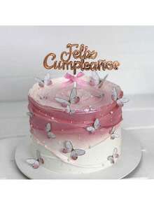 1 件/3 件金色西班牙 Feliz Cumplieanos 蛋糕装饰 适用于生日派对蛋糕装饰 - 彩色 - 查看 10