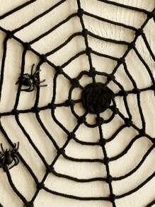 1 pieza Decoración de pared de telaraña de Halloween - Telaraña de araña extra grande en negro, adecuada para casa encantada interior y exterior, chimenea, porche, decoración de pared de fiesta - Decoración de araña aterradora y espeluznante de Halloween, decoración de habitación, decoración del hogar, decoración de dormitorio, decoración de pared, decoración de sala de estar, decoraciones de fiesta festiva