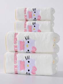 Sanrio 1 Stück Sanrio süße Cartoon Figur Hello Kitty Korallen Fleece, weiches, saugfähiges, schnell trocknendes, nicht abblätterndes Hand-/Handtuch, Badezimmer Accessoires, Handtuchgröße 34*75cm, Badetuchgröße 70*140cm, Schulstart