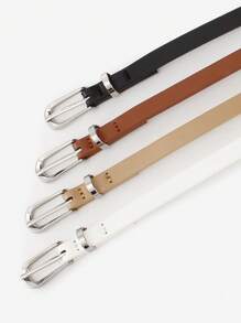 4 Stücke/5 Stücke Damen minimalistische ultra schmale Taillengürtel, vielseitig einsetzbares Anzubehör-Set