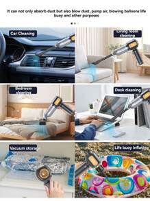 16000AP Wireless Handheld Vacuum Cleaner With LED Light - Portable, Portable Car Vacuum Cleaner With 0.3L Dust Cup, 5V USB Charging, 100W Power, 64dB Noise, 16KPa Suction, ABS Resin Body, Rechargeable Lithium Battery, Capacity, 0.35 Hour Battery Life, Car