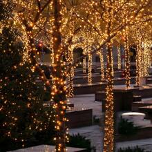 Cordão de Luzes LED Movido a Energia Solar, Para Natal, Aniversário, Casamento, Decoração de Jardim, Luzes de Fada, 50/100/200 LED, Controle de Botão com 8 Funções, Economia de Energia, À Prova D'Água
