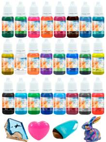 24 Colors 10ml Concentrated Transparent Color Nail Polish For DIY Crystal Resin Jewelry Crafts
