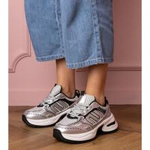 Fashionable Versatile Casual Breathable Thick-Soled Sneakers - Silver - View 1