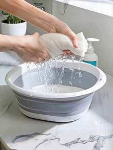 1pc Portable Foldable Wash Basin, Travel Outdoor Basin, Multi-Function Folding Basin, Home Laundry Basin, Bucket, Water Container, Fruit And Vegetable Wash Basin, Foot Basin, Folding Basin, Suitable For Bathroom, Travel, College Dormitory, Portable Bathroom Decoration Summer - Multicolor - View 10