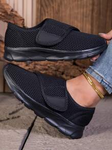 Comfortable Women's Orthopedic Walking Shoes For Wide Feet & Swollen Feet - Adjustable Straps Shoes For Women Lightweight Black Trainers Women ﻿ Tenis