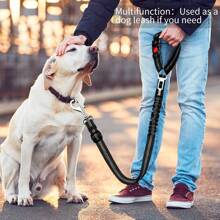 1pc Explosion-Proof Car Safety Dog Leash, Multi-Functional Dog Traction Rope, Automotive Safety Belt, Double-Sided Reflective, Retractable & Adjustable For Large Dogs