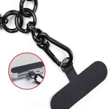 120cm Metal Hook Mobile Phone Lanyard Strap With Adjustable Pad, Crossbody Phone Holder