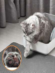 Tapis à litière pour chat à double couche, anti-dérapant et facile à nettoyer, résistant aux rayures et lavable, piégeage confortable de la litière, empêche la dispersion de la litière