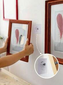 20pcs/4pcs/1pc Clear Wall Hooks, For Frames, Seamless Wall Hangings Hooks, Suitable For Photo Albums And Paintings, Applicable To Concrete/Tile/Wood/Metal Walls