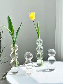 1 Stück Glas Blasen Hydroponik Vase, einzigartiger kugelförmiger Glas Blumenvase, kreative niedliche Einzelknospen Flasche, geeignet für Heimdekoration, Hochzeitstisch Mittelstücke