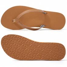 Womens Fashion Flip Flops Ladies Lightweight Summer Beach Yoga Mat Thong Sandals With Comfortable Arch Support - Màu Khaki - Xem 1