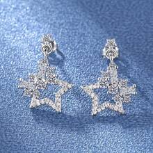 Orecchini in argento sterling 925, orecchini a perno con stella in zirconia cubica alla moda, delicati per uso quotidiano, regalo di compleanno