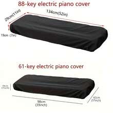 1 件钢琴键盘防尘罩，适用于数码电钢琴的电钢琴键盘罩，全覆盖拉绳锁音乐键盘保护罩，适用于 61 键和 88 键