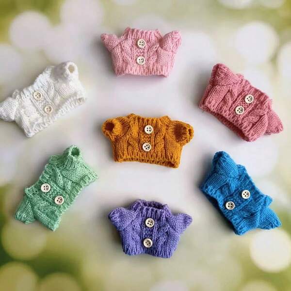 17cm Cute Blind Box Lbb Macaron Llbb Plush Keychain Knitted Doll Sweater