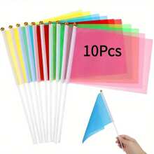 1 pièce Mini fanion carré de couleur unie - couleurs vives, en polyester, idéal pour les défilés, cérémonies, fêtes d'anniversaire, décoration de fête d'intérieur/extérieur sans alimentation électrique, festivals, petit drapeau d'extérieur, conception simple facile à tenir