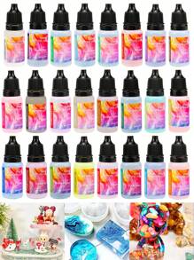 10 ml 24 couleurs Pigment de couleur unie macaron, agent colorant fait main pour la résine époxy, pour la peinture sur résine, la fabrication de dessous de verre, les bijoux artisanaux