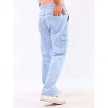 MEN'S SKATEBOARD, CASUAL, 5 POCKETS, DRAWSTRING CLOSURE, CARGO JOGGER PANTS, UNISEX FASHION - Agua verde azul - Ver 4