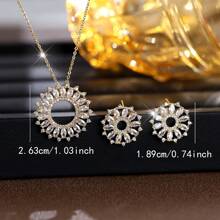 2pcs/Set Luxury Fashion Elegant Floral Necklace & Earring Jewelry Set, Suitable As Party Gift For Women