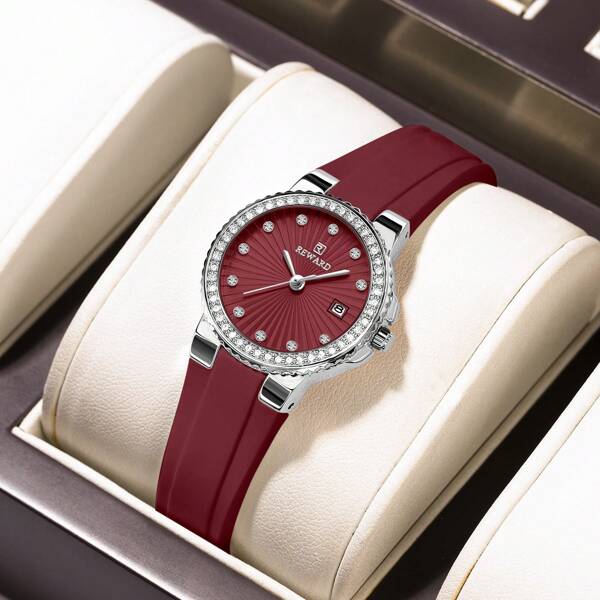 REWARD Reward Women Quartz Watch Luxury Fashion Lady Wrist Watches Silicone Bracelet Waterproof With Box Elegant And Versatile For Business And Casual Wear Retro Rectangle Relogio