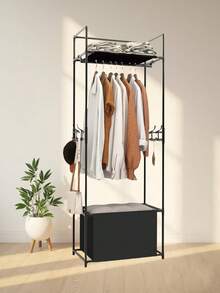 Perchero de pie multifuncional con bolsa de almacenamiento de tela, móvil, resistente, elegante, fácil de ensamblar/desensamblar, portátil, adecuado para sala de estar, dormitorio, entrada, oficina, hogar, regalos para días festivos, regalos de Navidad, regalos para niños