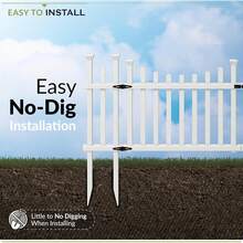 2.5ft H X 5.1ft  (1 Gate) No Dig Zippity Gate Kit, White Vinyl Picket Fence Gate Kit Fence Panels,  Or Dog Gate Backyard, , Outdoor, Or Garden Fence, ZP19028 - 1 - View 3